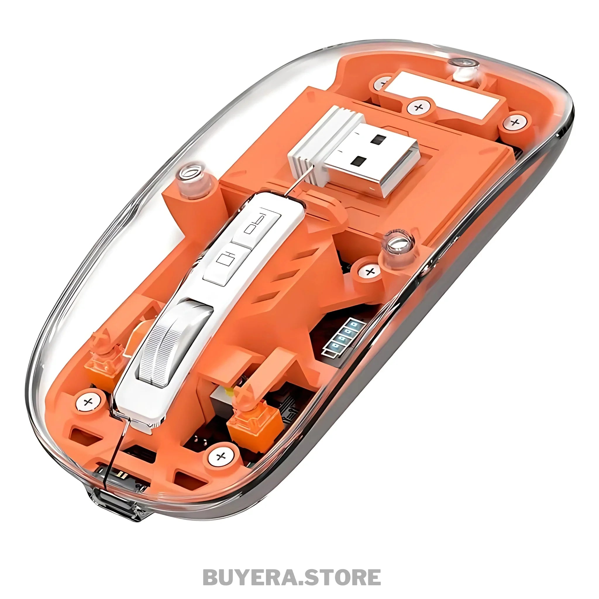 Crystal Transparent Wireless Mouse – Dual Mode & Rechargeable 🖱️✨