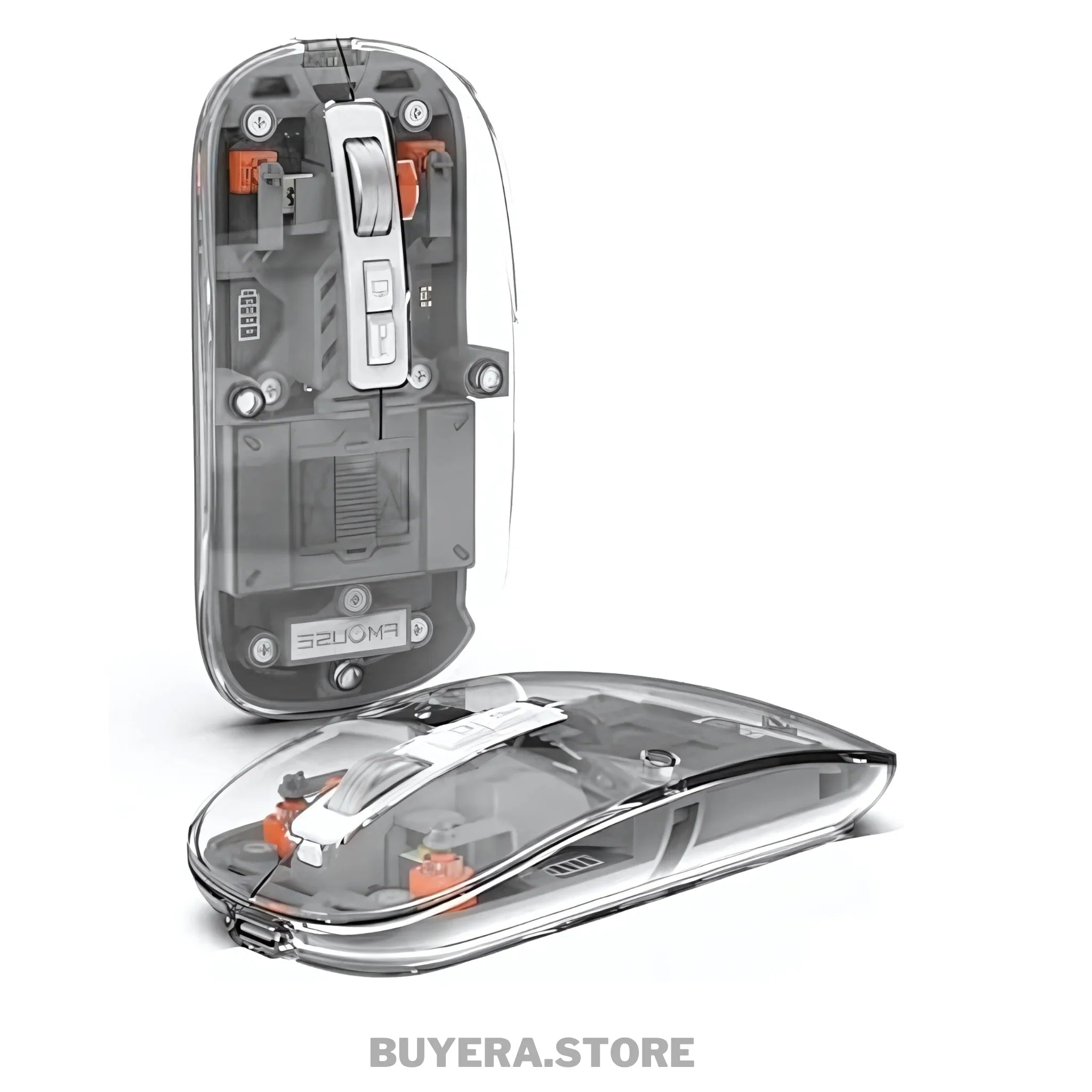 Crystal Transparent Wireless Mouse – Dual Mode & Rechargeable 🖱️✨