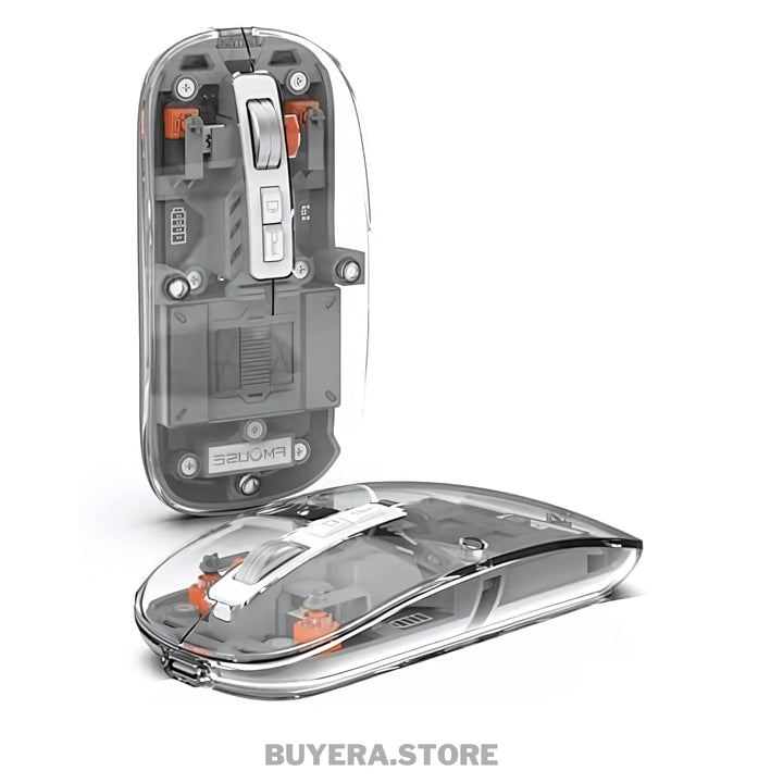 Crystal Transparent Wireless Mouse – Dual Mode & Rechargeable 🖱️✨