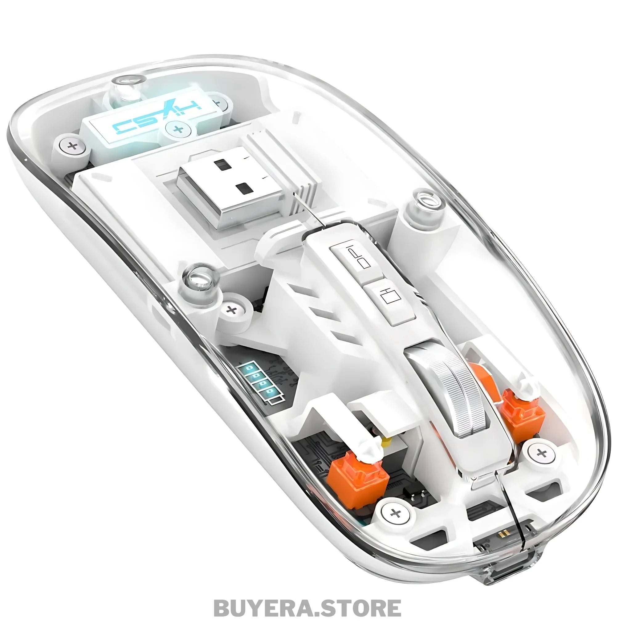 Crystal Transparent Wireless Mouse – Dual Mode & Rechargeable 🖱️✨