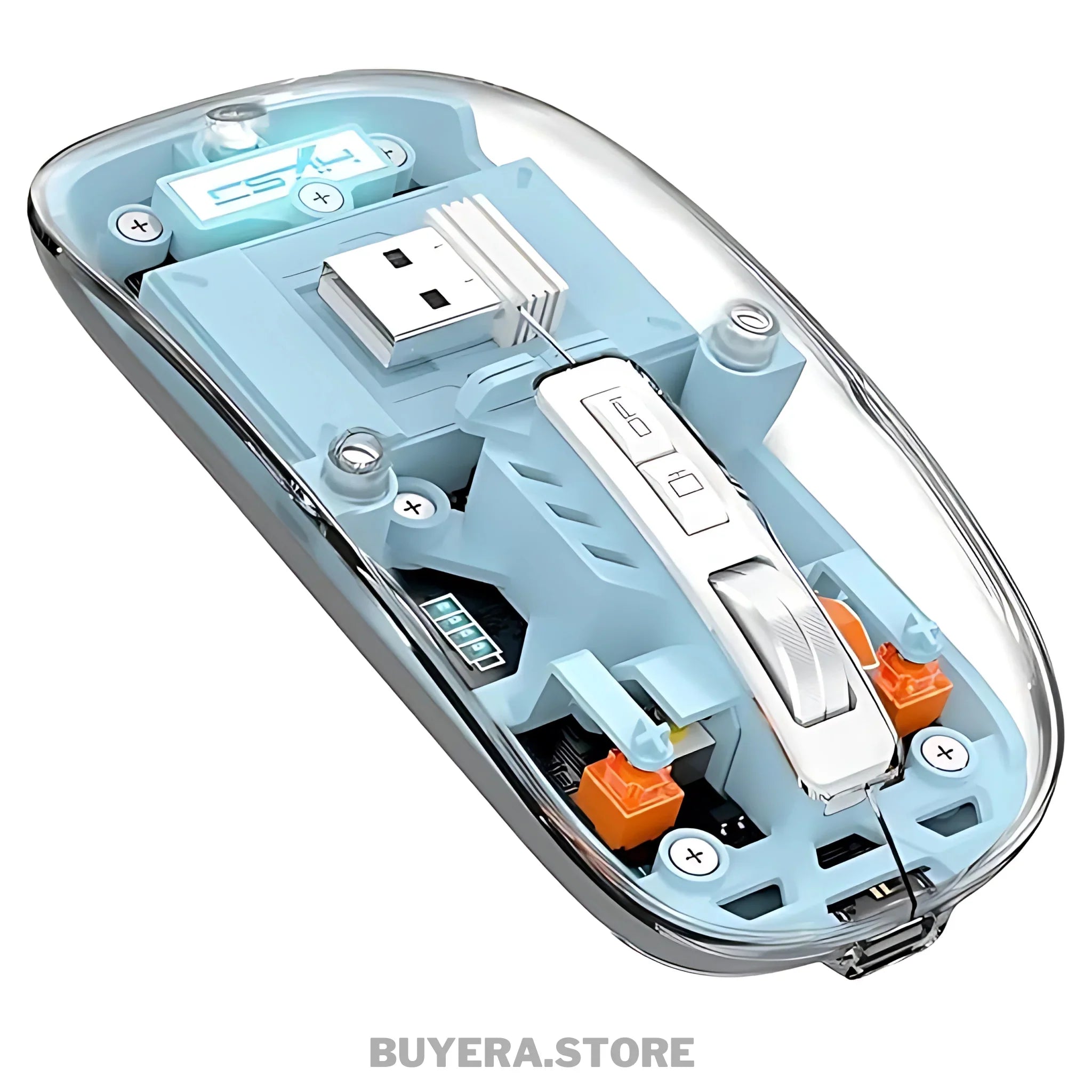 Crystal Transparent Wireless Mouse – Dual Mode & Rechargeable 🖱️✨