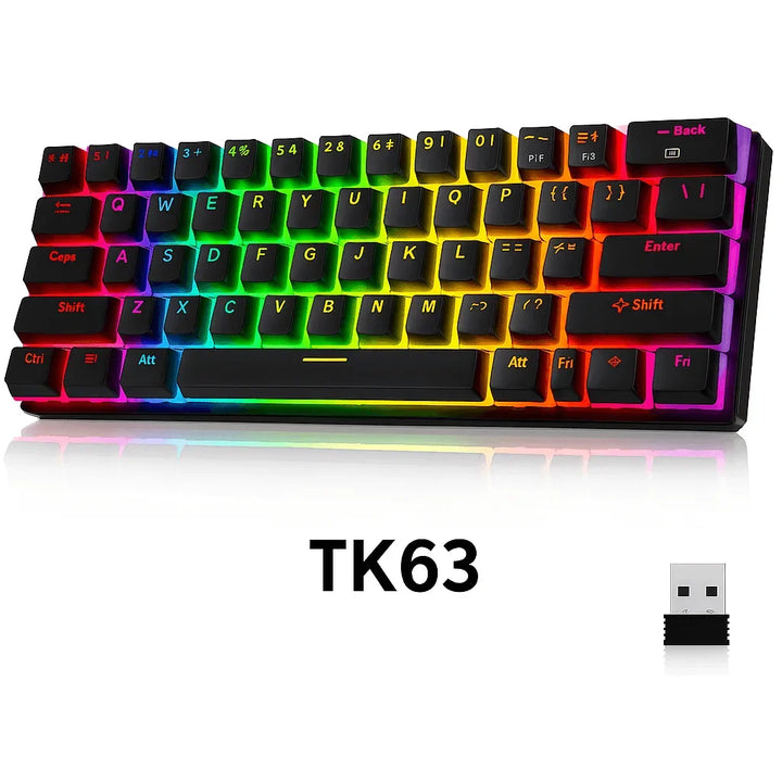 TK63 Pro 60% Wireless Mechanical Keyboard - Tri-Mode RGB Gaming