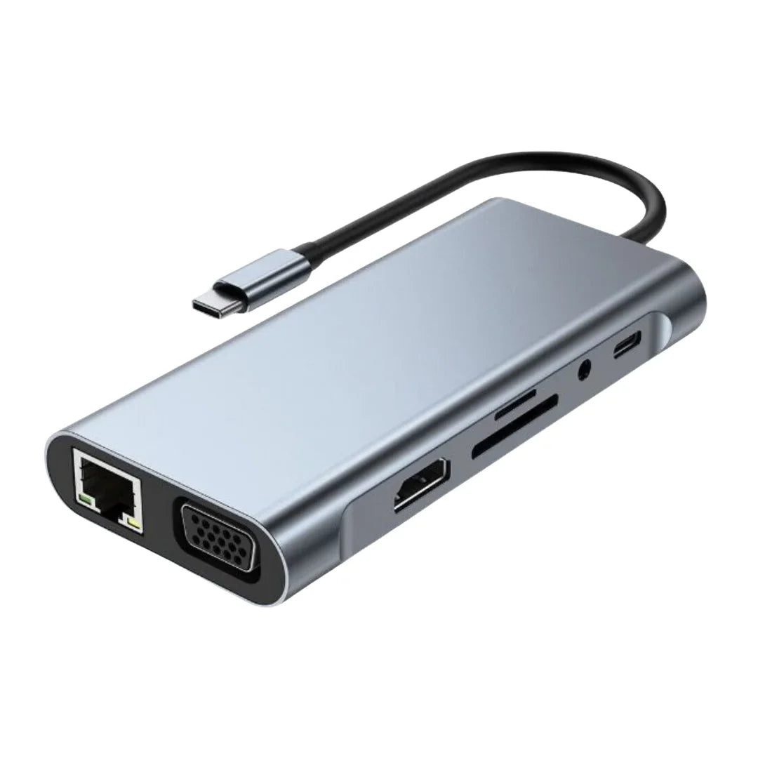 11-in-1 USB-C Hub Workstation - 4K HDMI, VGA, Gigabit Ethernet & PD Charging