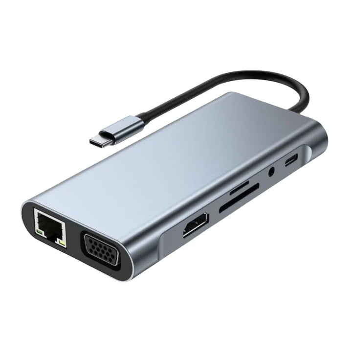 11-in-1 USB-C Hub Workstation - 4K HDMI, VGA, Gigabit Ethernet & PD Charging