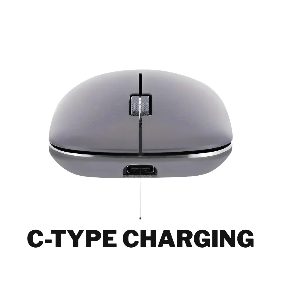 Ultra-Slim Dual-Mode Wireless Mouse - Bluetooth & 2.4G Rechargeable