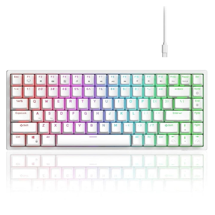 Compact 75% Mechanical Keyboard with RGB Backlight - Black/White