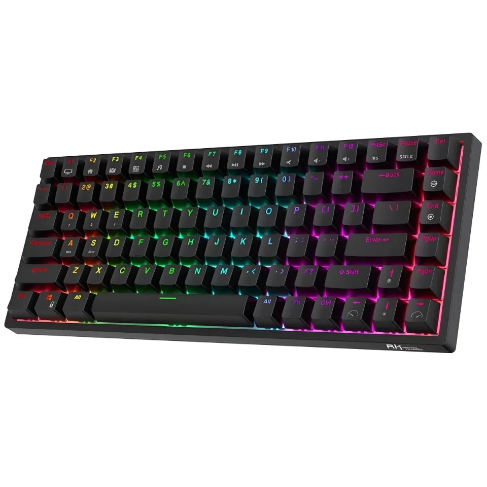 Compact 75% Mechanical Keyboard with RGB Backlight - Black/White