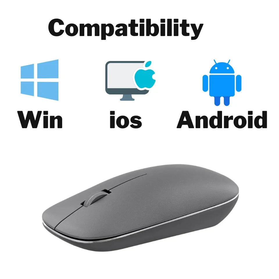 Ultra-Slim Dual-Mode Wireless Mouse - Bluetooth & 2.4G Rechargeable