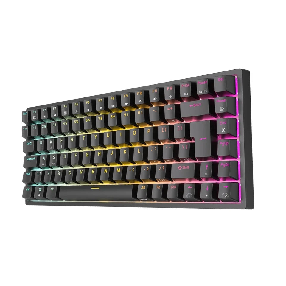 Compact 75% Mechanical Keyboard with RGB Backlight - Black/White