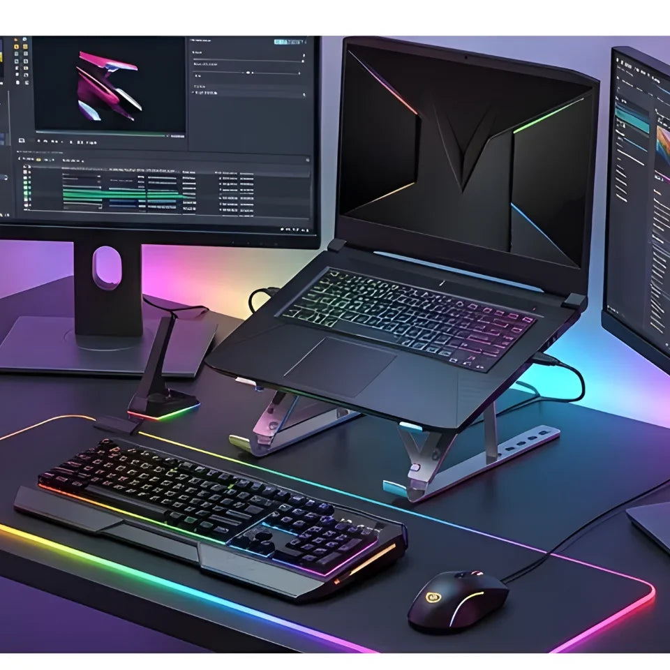 💻 Multi-Angle Foldable Aluminum Laptop Stand 🇵🇰 - (Best for Students & Office)