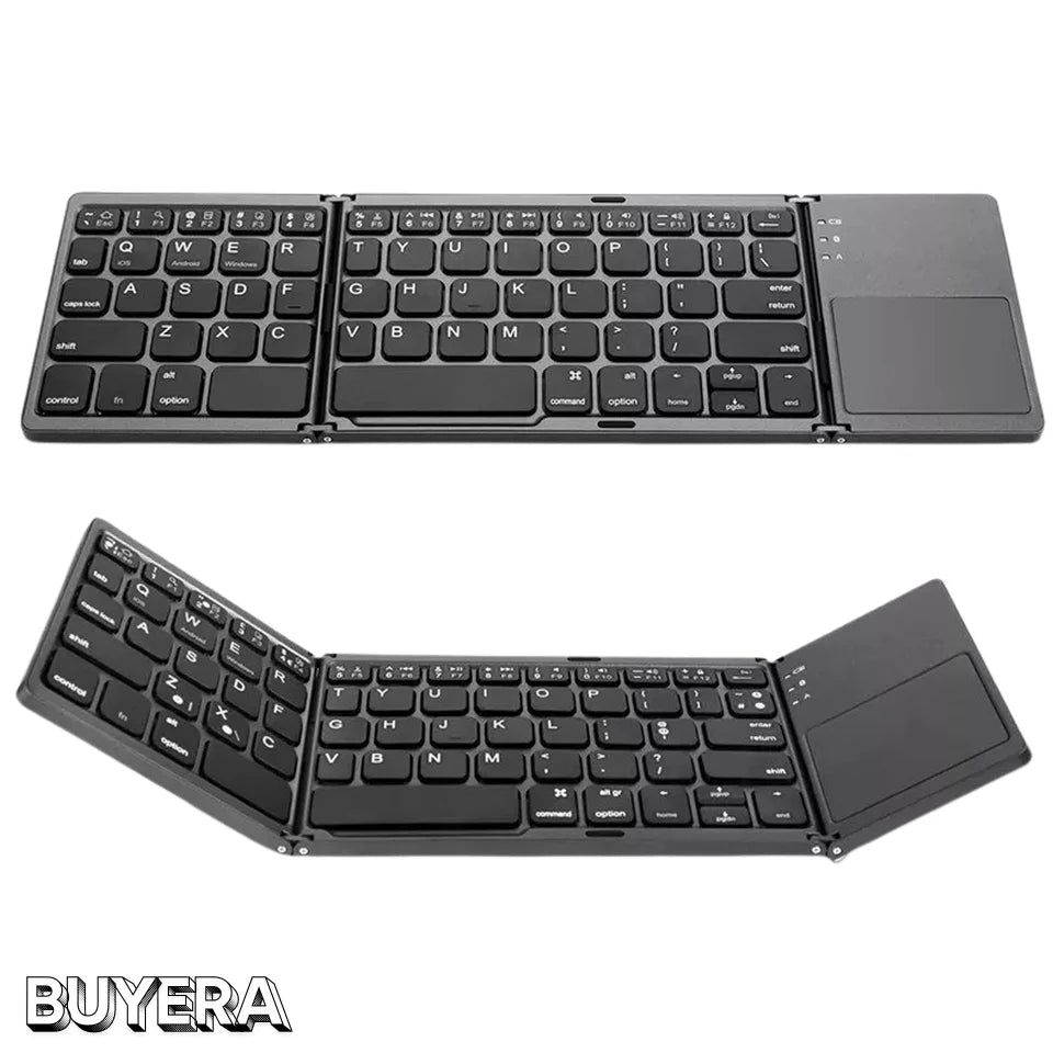 Portable Wireless Folding Keyboard for iPad, Tablet & Phone Rechargeable Pocket-Sized